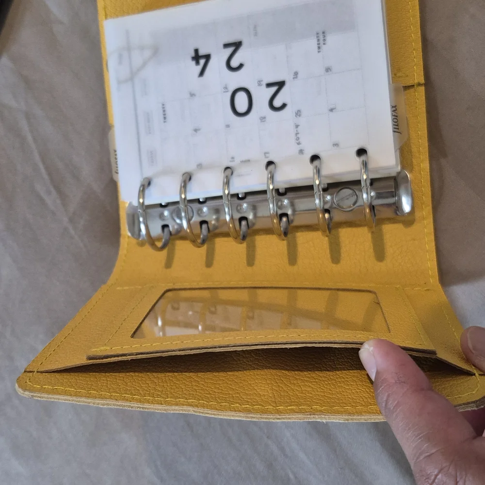 Elegant Yellow Leather Planner